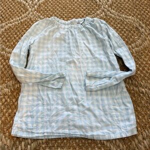 Girls Vineyard Vines Size S (7-8) Light Blue Checkered Kids Shirt/Tunic.So soft!
